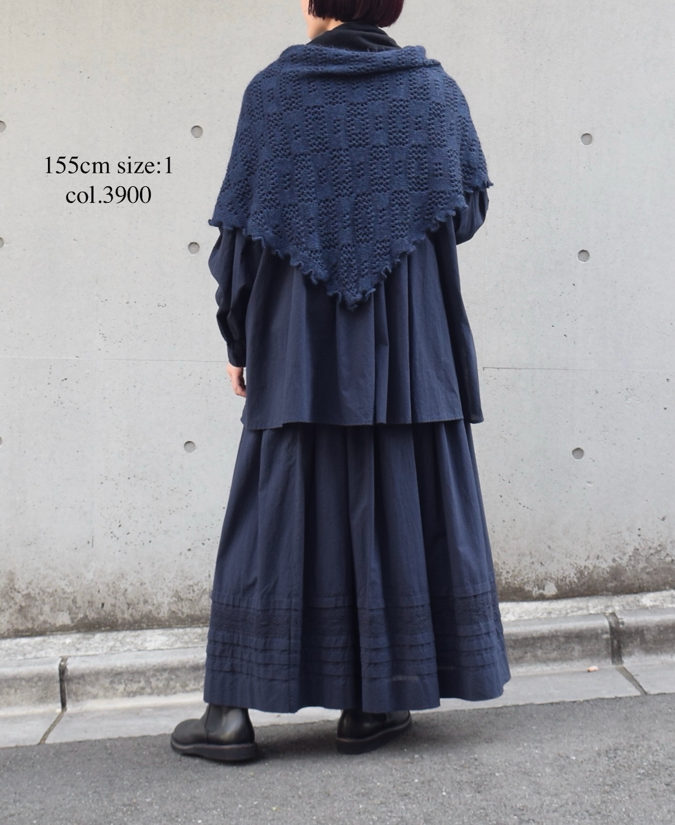 NSL25622(シャツ) 60s CAMBRIC PLAIN WITH LACE STRING COLLAR GATHERED SHIRT