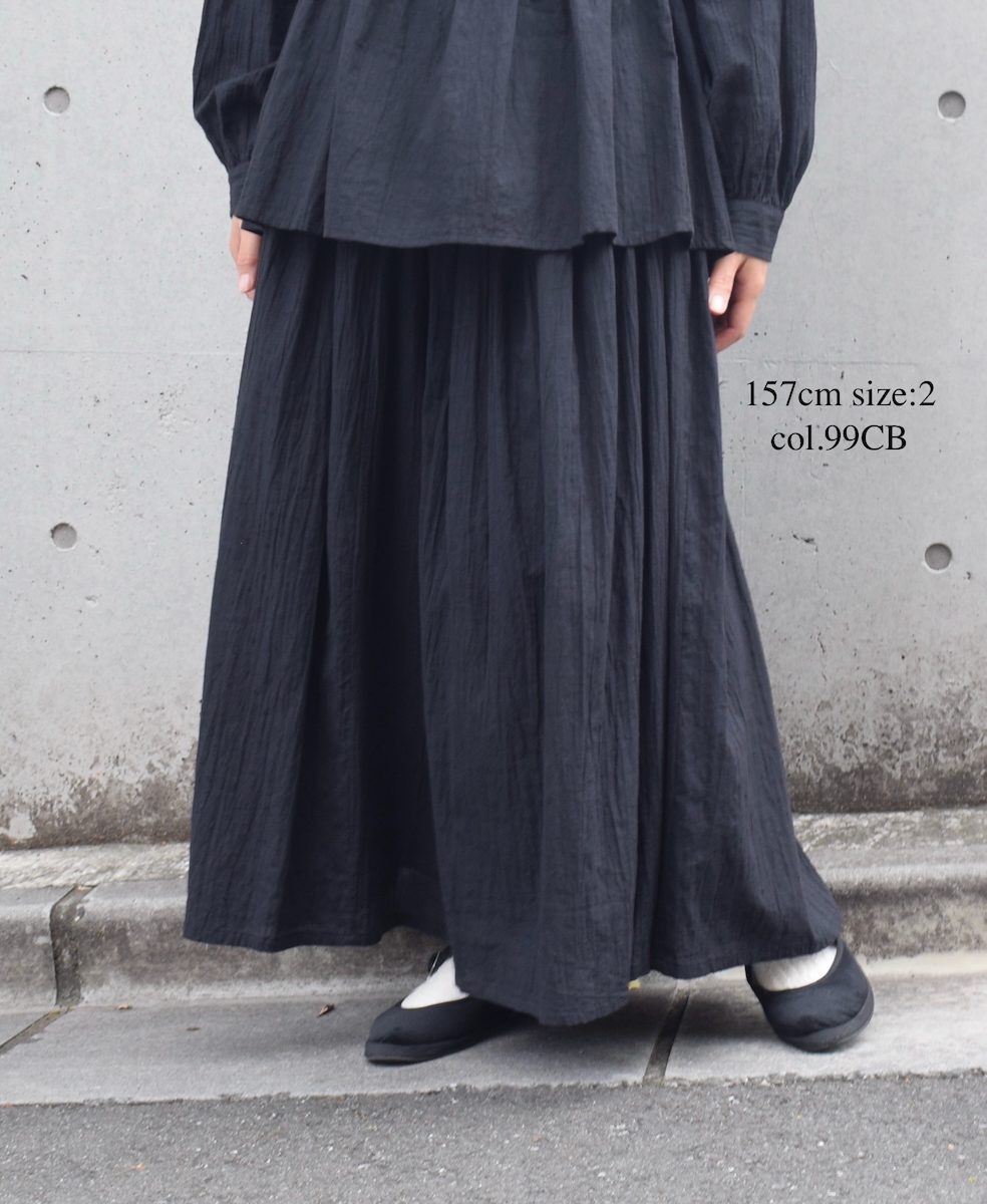 NSL25615(スカート) COTTON DOBIE DOT PATCHWORK GATHERED SKIRT