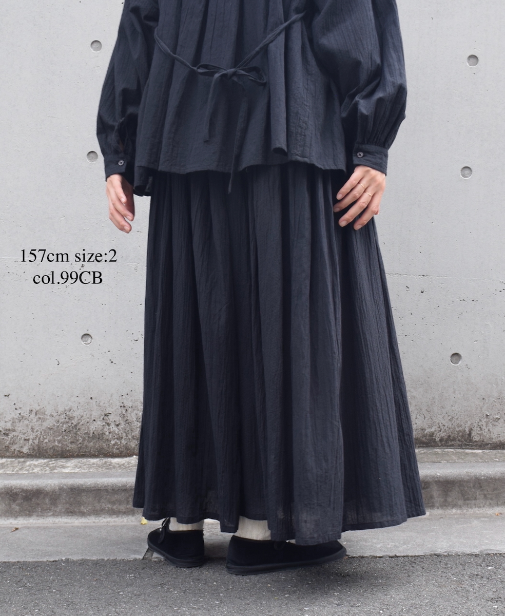 NSL25615(スカート) COTTON DOBIE DOT PATCHWORK GATHERED SKIRT