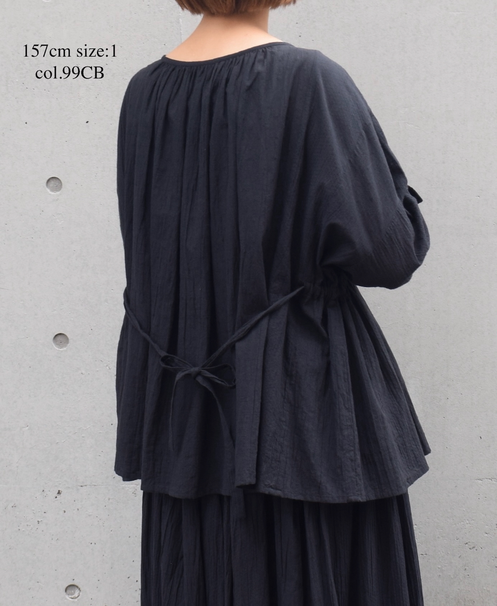 NSL25611(スモック) COTTON DOBIE DOT PATCHWORK 2WAY GATHERED SMOCK