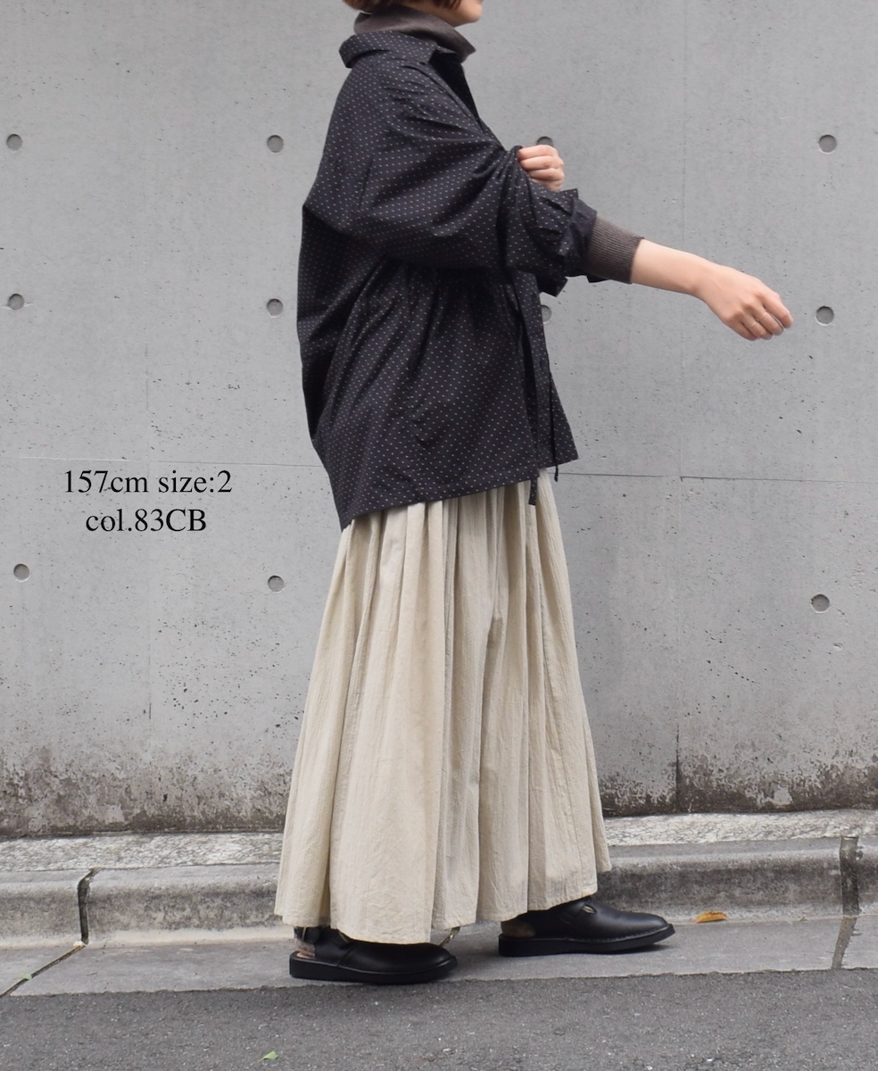 NSL25615(スカート) COTTON DOBIE DOT PATCHWORK GATHERED SKIRT