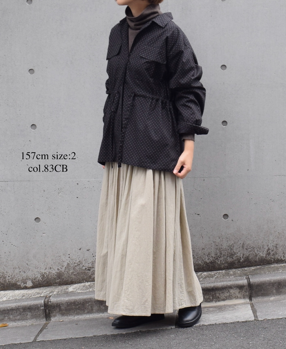 NSL25615(スカート) COTTON DOBIE DOT PATCHWORK GATHERED SKIRT