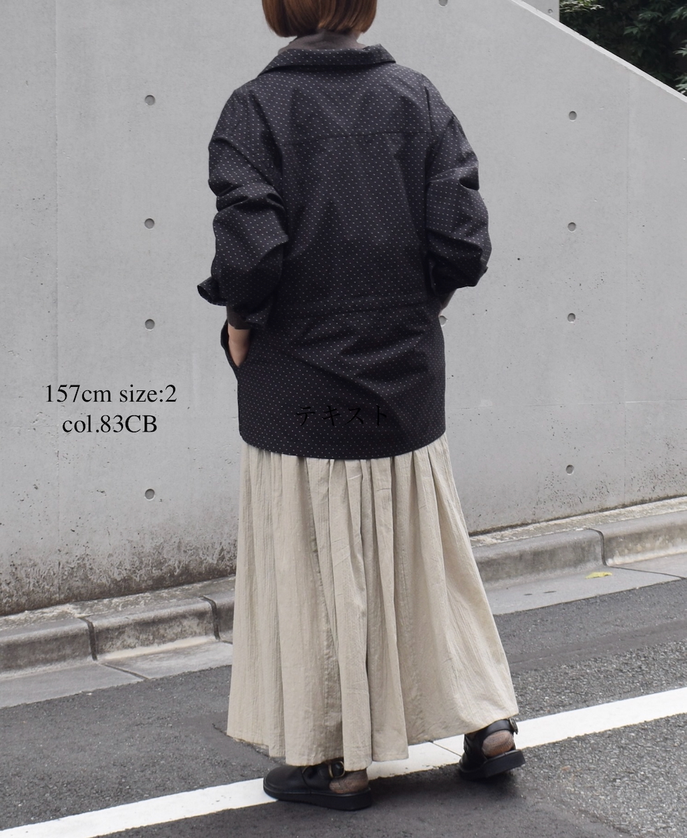 NSL25615(スカート) COTTON DOBIE DOT PATCHWORK GATHERED SKIRT