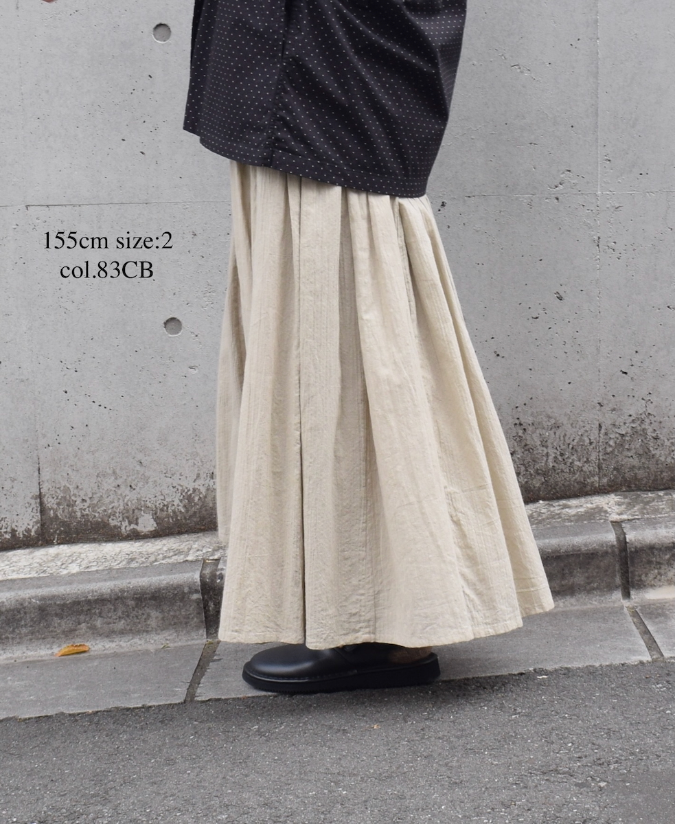 NSL25615(スカート) COTTON DOBIE DOT PATCHWORK GATHERED SKIRT
