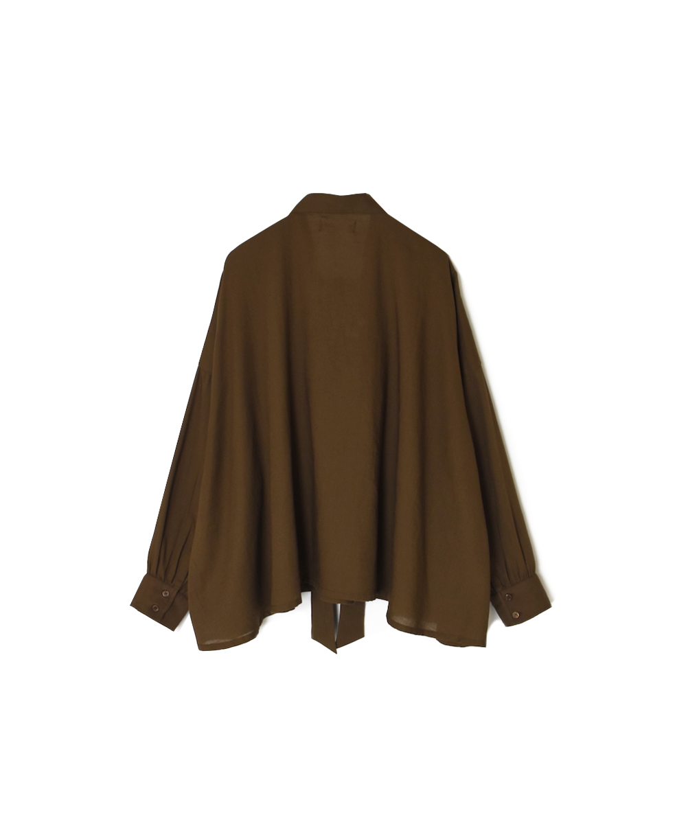NSL25602(シャツ) 60s COTTON TWILL PLAIN TAI GATHERED FRONT SHIRT
