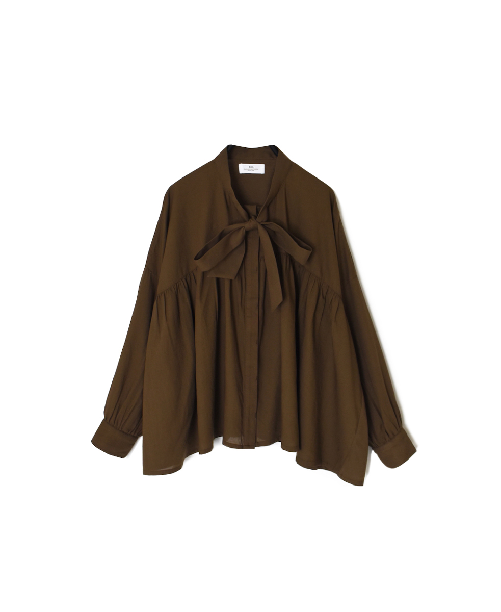 NSL25602(シャツ) 60s COTTON TWILL PLAIN TAI GATHERED FRONT SHIRT
