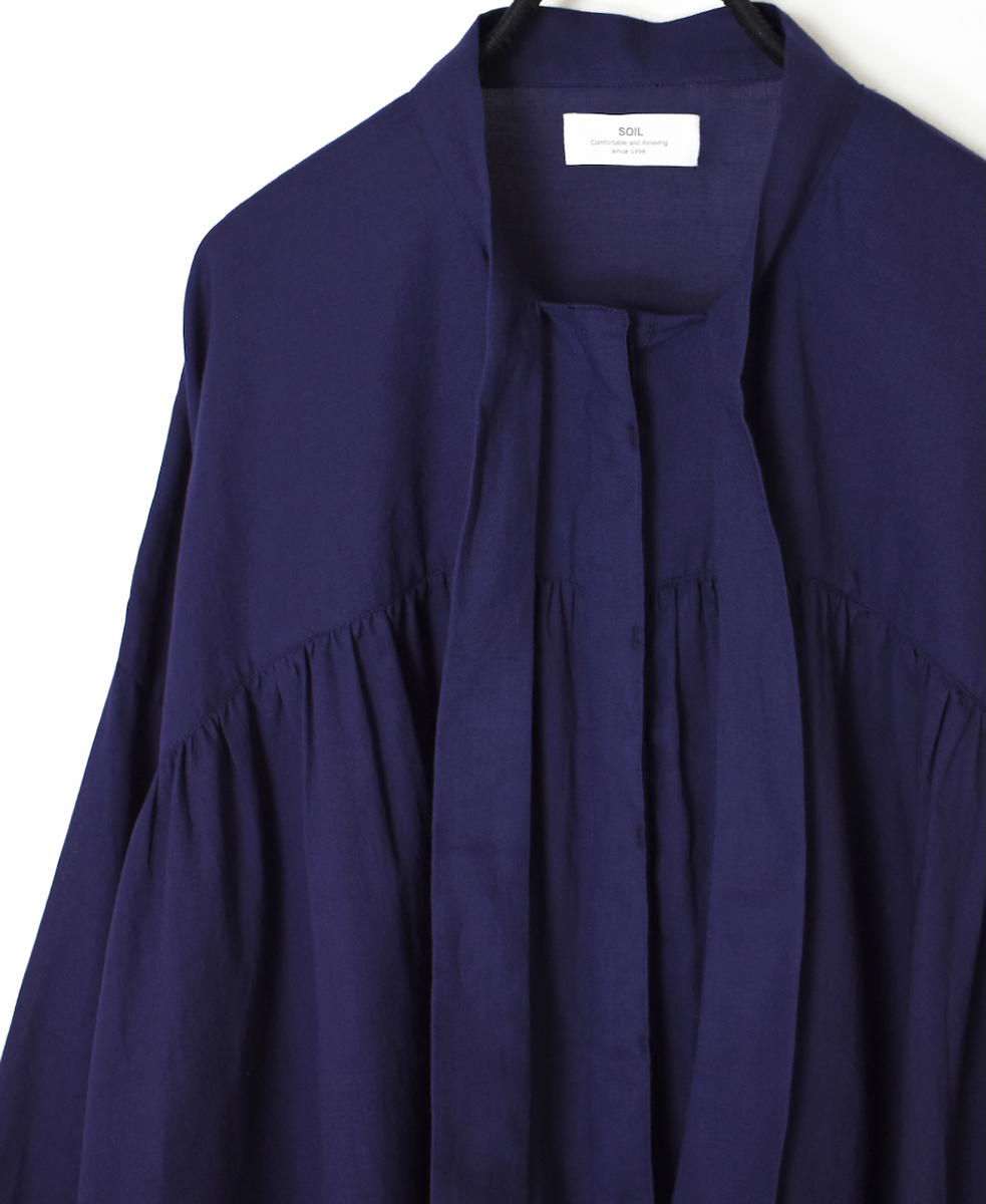 NSL25602(シャツ) 60s COTTON TWILL PLAIN TAI GATHERED FRONT SHIRT