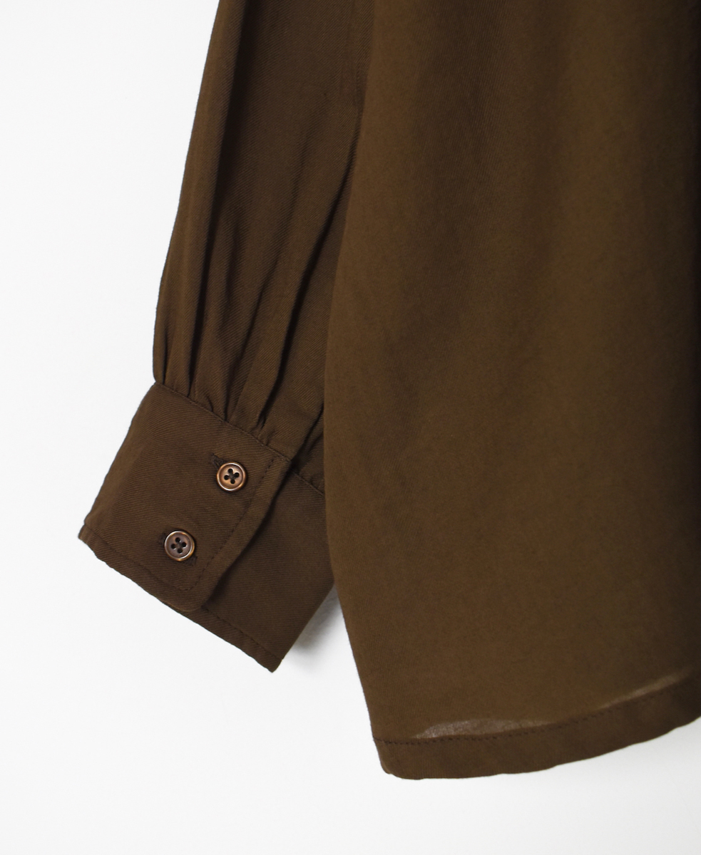 NSL25602(シャツ) 60s COTTON TWILL PLAIN TAI GATHERED FRONT SHIRT