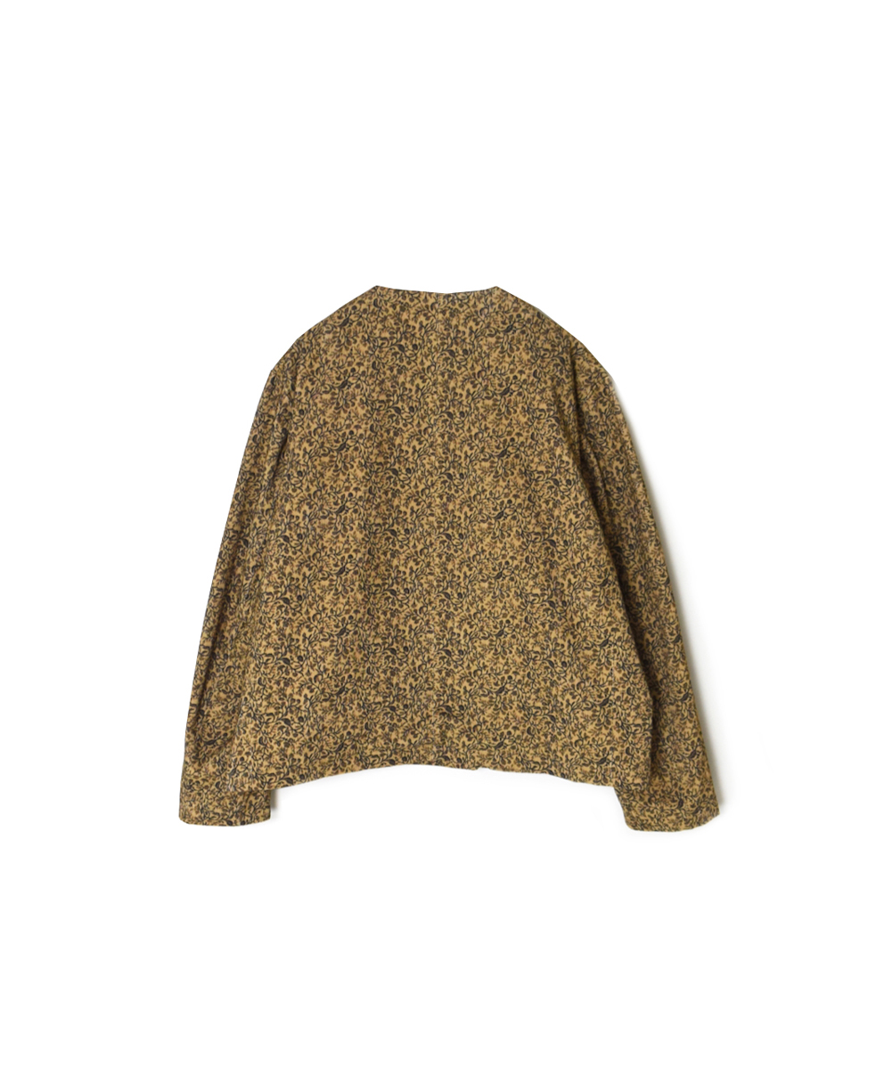 NSL25581(ジャケット) CORDUROY SMALL FLOWER PRINT NO COLLAR DOUBLE JACKET