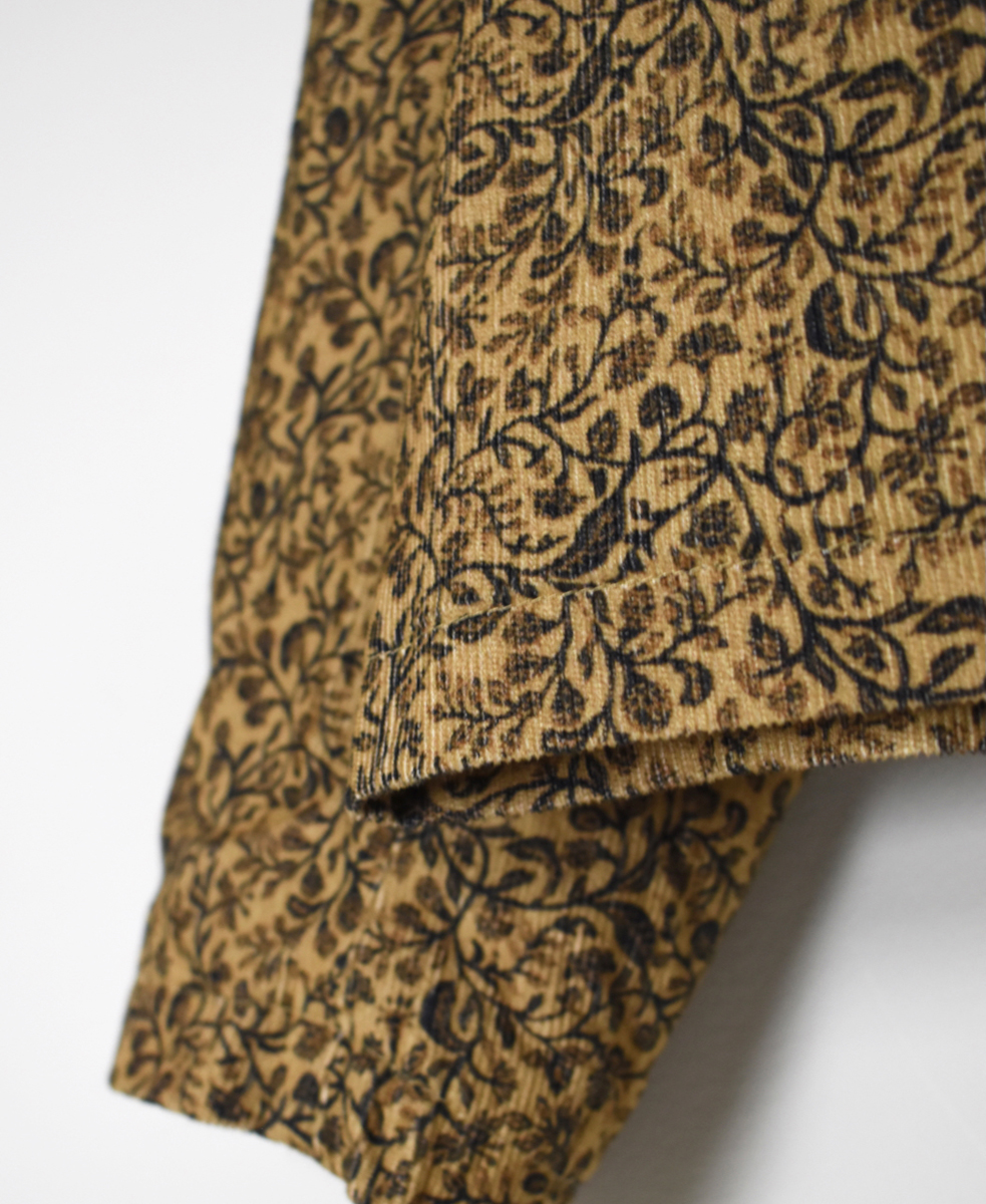NSL25581(ジャケット) CORDUROY SMALL FLOWER PRINT NO COLLAR DOUBLE JACKET