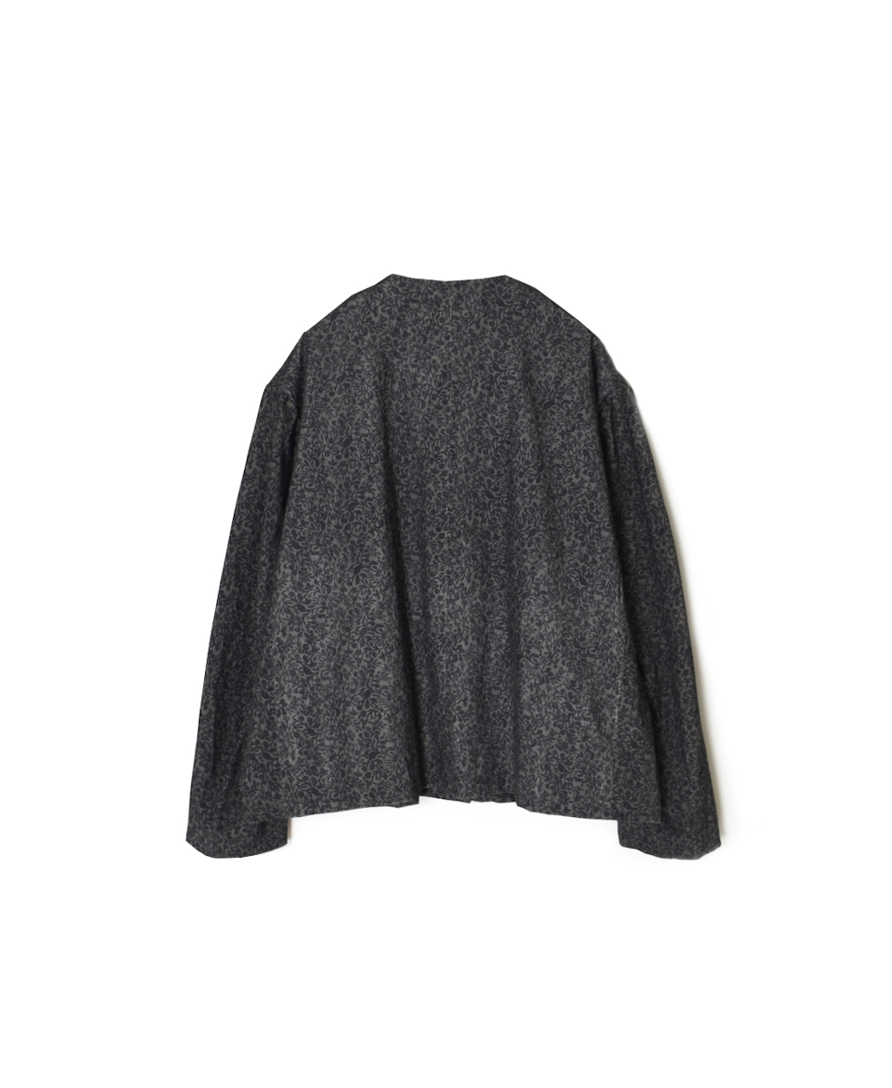 NSL25581(ジャケット) CORDUROY SMALL FLOWER PRINT NO COLLAR DOUBLE JACKET