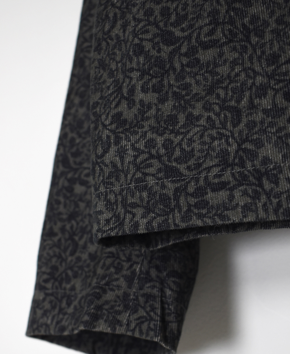 NSL25581(ジャケット) CORDUROY SMALL FLOWER PRINT NO COLLAR DOUBLE JACKET