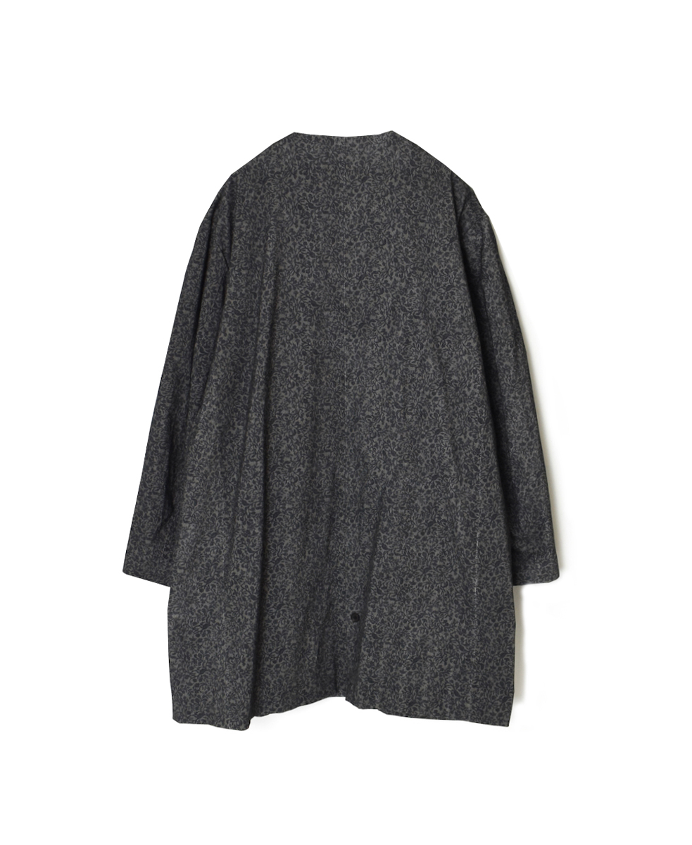 NSL25582(ジャケット) CORDUROY SMALL FLOWER PRINT NO COLLAR DOUBLE LONG JACKET
