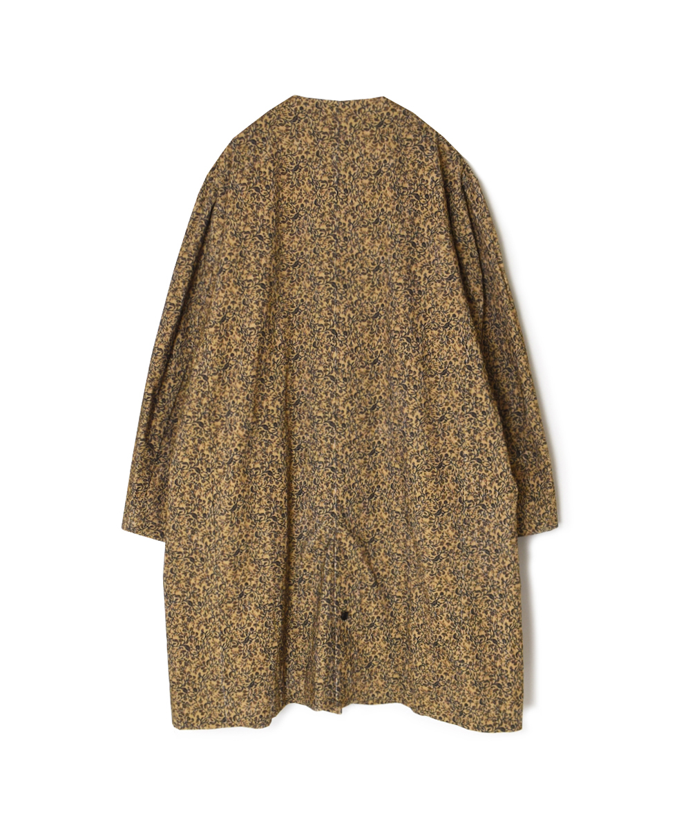NSL25582(ジャケット) CORDUROY SMALL FLOWER PRINT NO COLLAR DOUBLE LONG JACKET