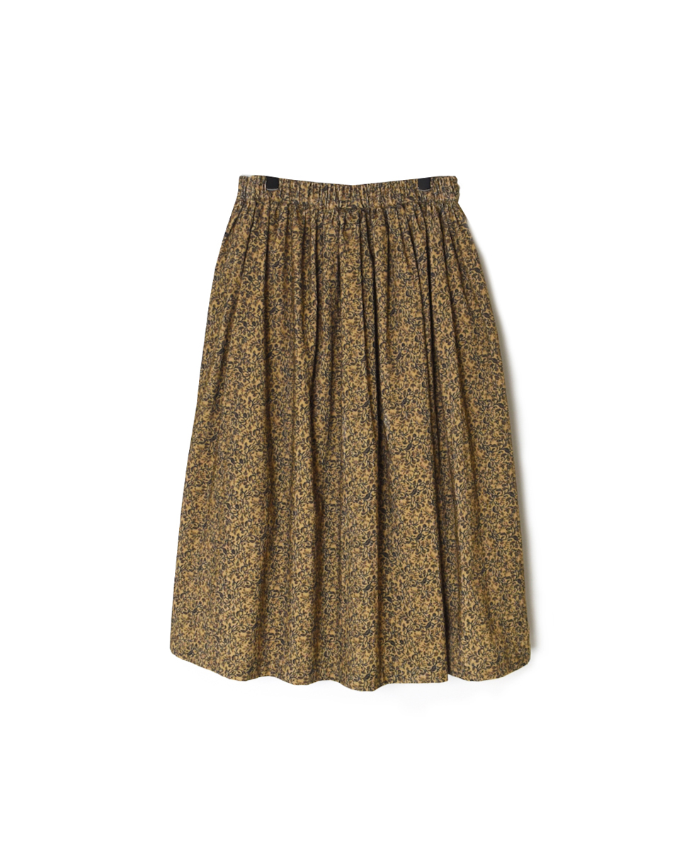 NSL25585(スカート) CORDUROY SMALL FLOWER PRINT GATHERED SKIRT