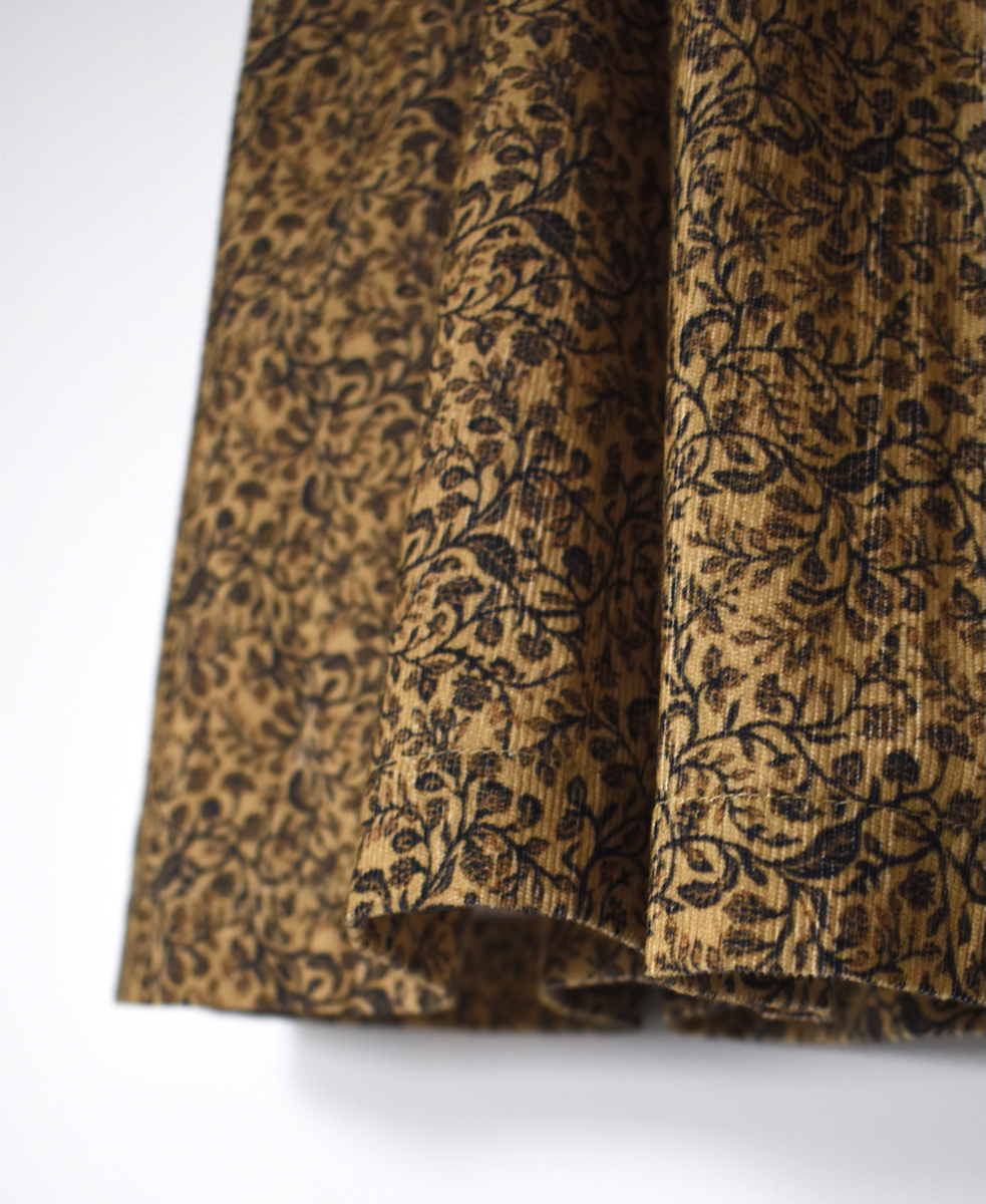 NSL25585(スカート) CORDUROY SMALL FLOWER PRINT GATHERED SKIRT