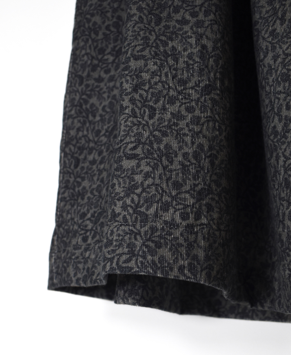 NSL25585(スカート) CORDUROY SMALL FLOWER PRINT GATHERED SKIRT