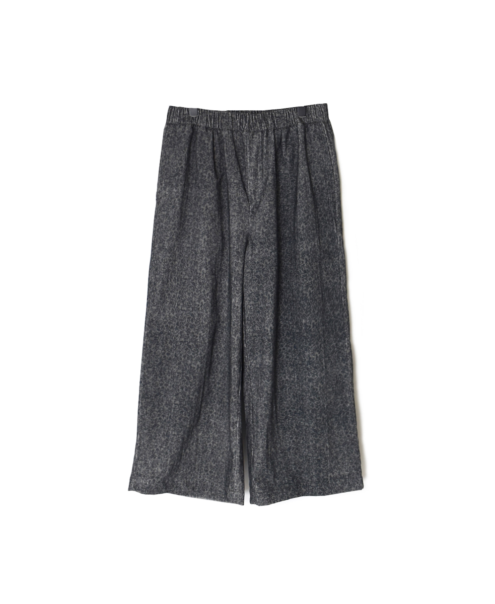 NSL25586(パンツ) CORDUROY SMALL FLOWER PRINT WIDE EASY PANTS