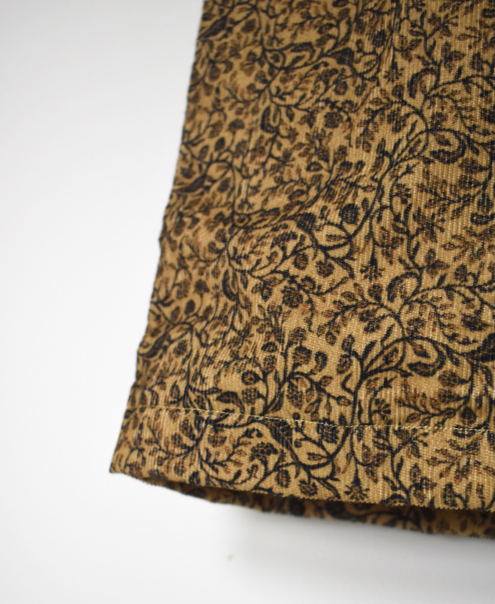 NSL25586(パンツ) CORDUROY SMALL FLOWER PRINT WIDE EASY PANTS