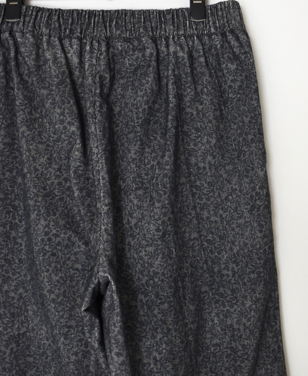 NSL25586(パンツ) CORDUROY SMALL FLOWER PRINT WIDE EASY PANTS
