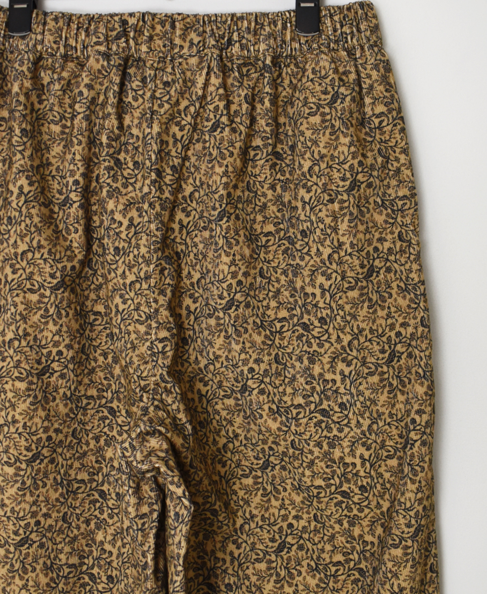NSL25586(パンツ) CORDUROY SMALL FLOWER PRINT WIDE EASY PANTS
