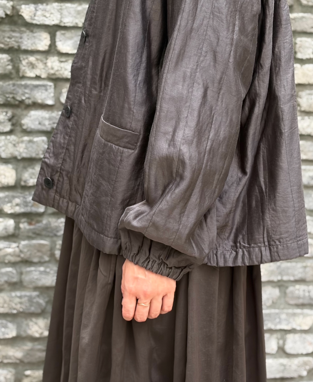 NMDS25542(ジャケット) QUILTED COTTON SILK RAGLAN STRING JACKET