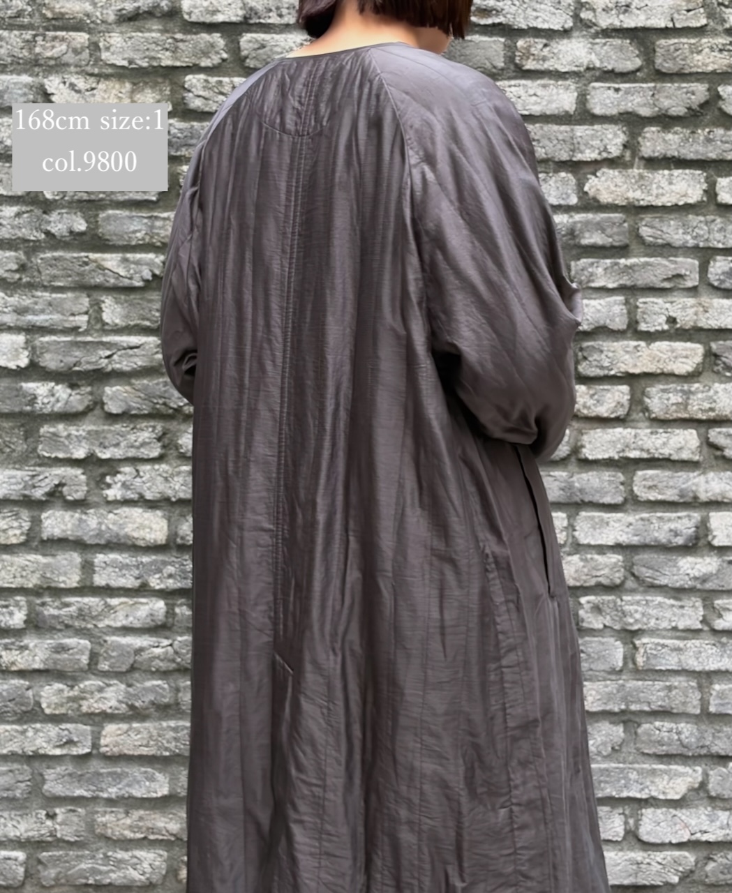 NMDS25541(コート) QUILTED COTTON SILK RAGLAN COAT WITH VERTICAL STITCH