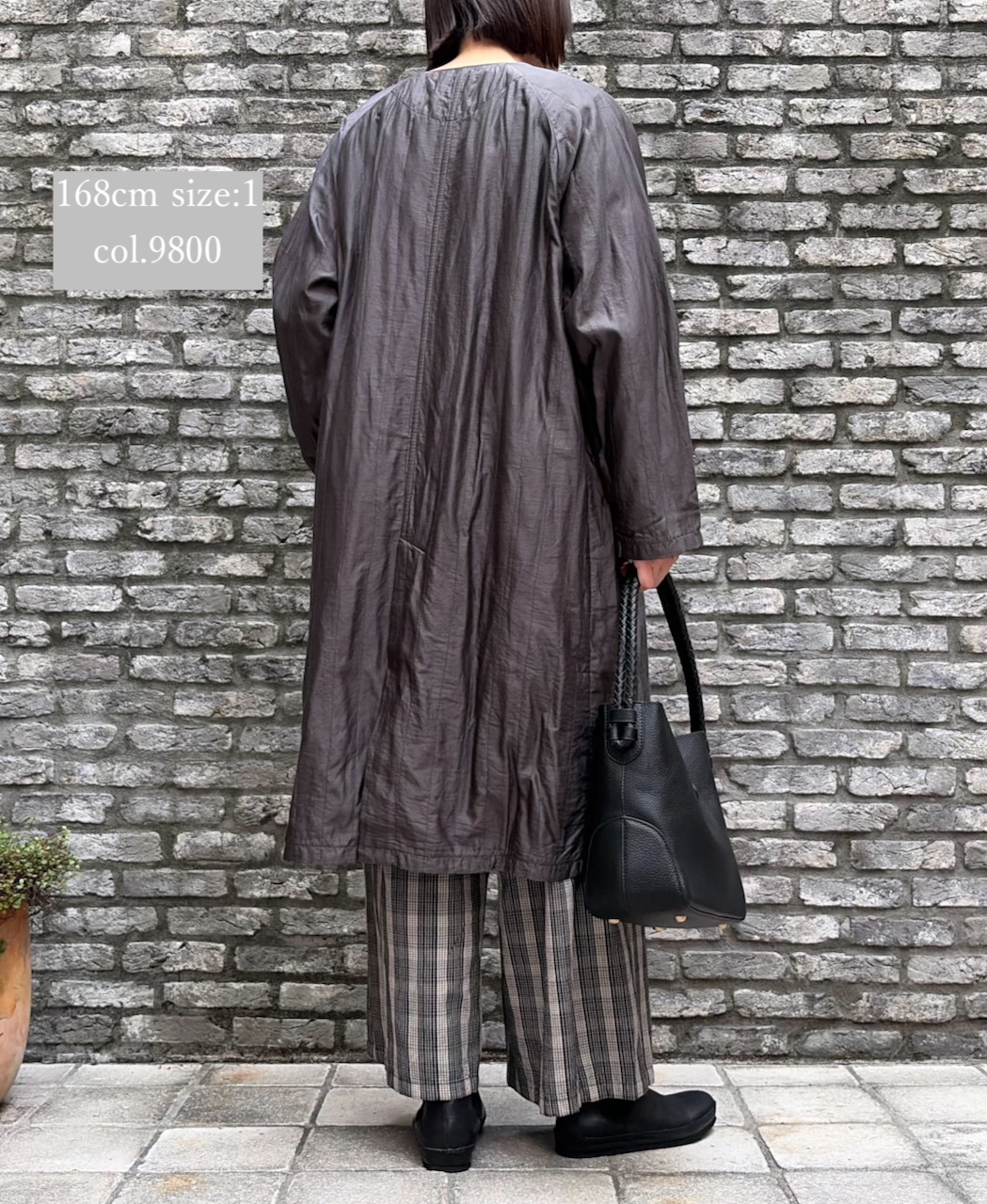 NMDS25541(コート) QUILTED COTTON SILK RAGLAN COAT WITH VERTICAL STITCH