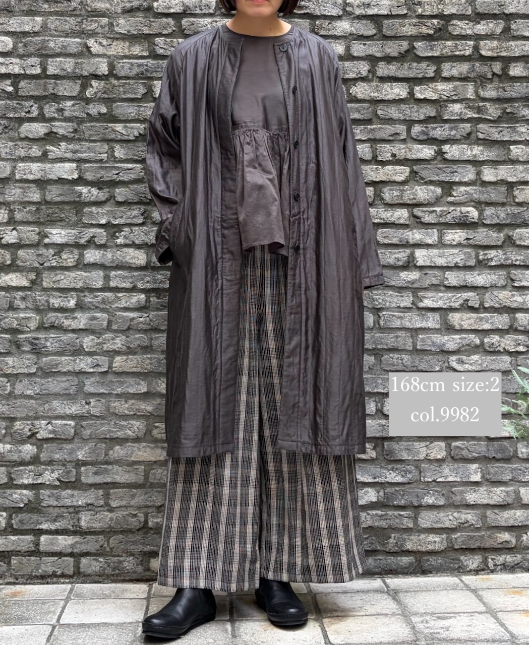 NMDS25595(パンツ) WOOL COTTON CHECK EASY PANTS