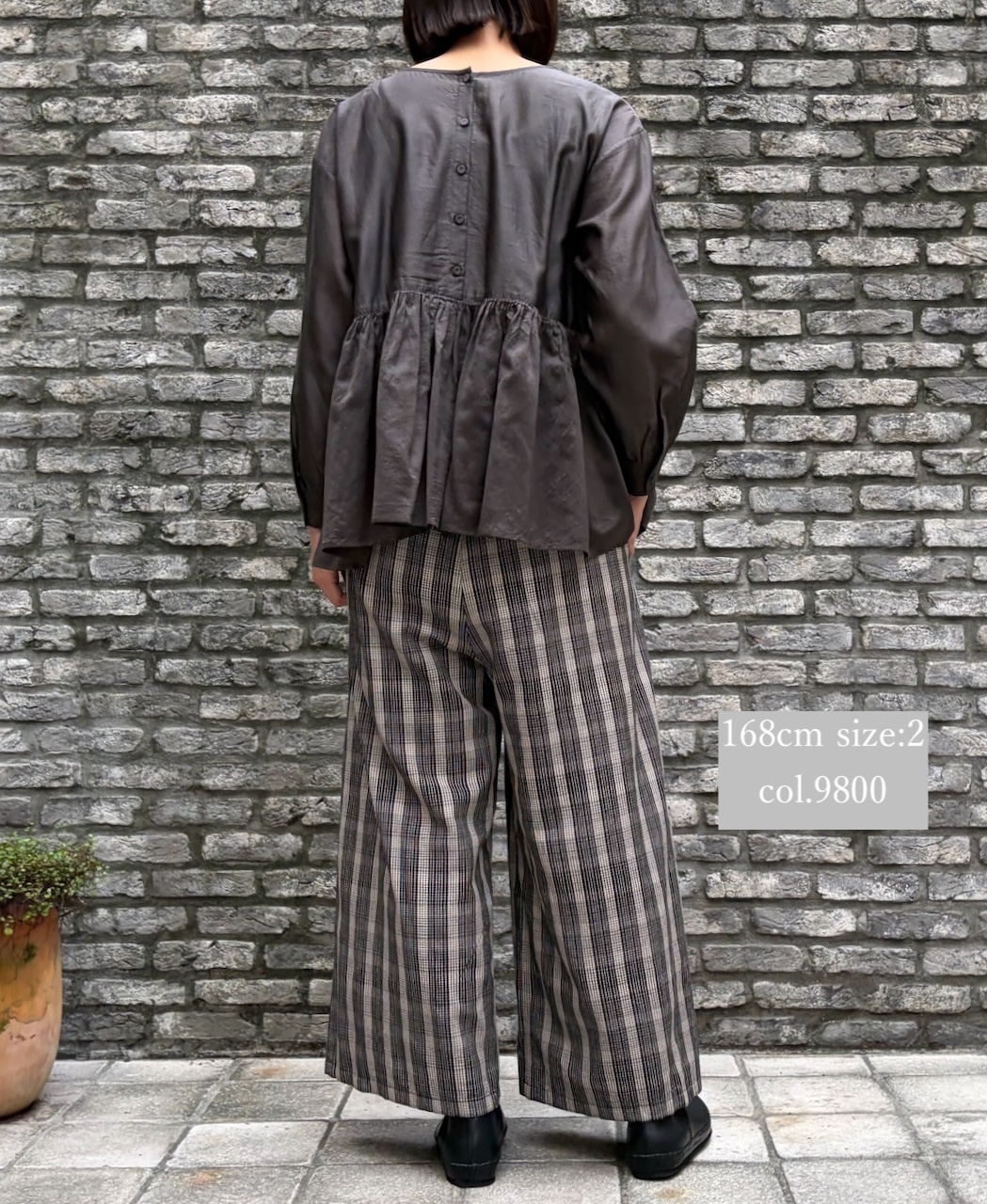 NMDS25595(パンツ) WOOL COTTON CHECK EASY PANTS