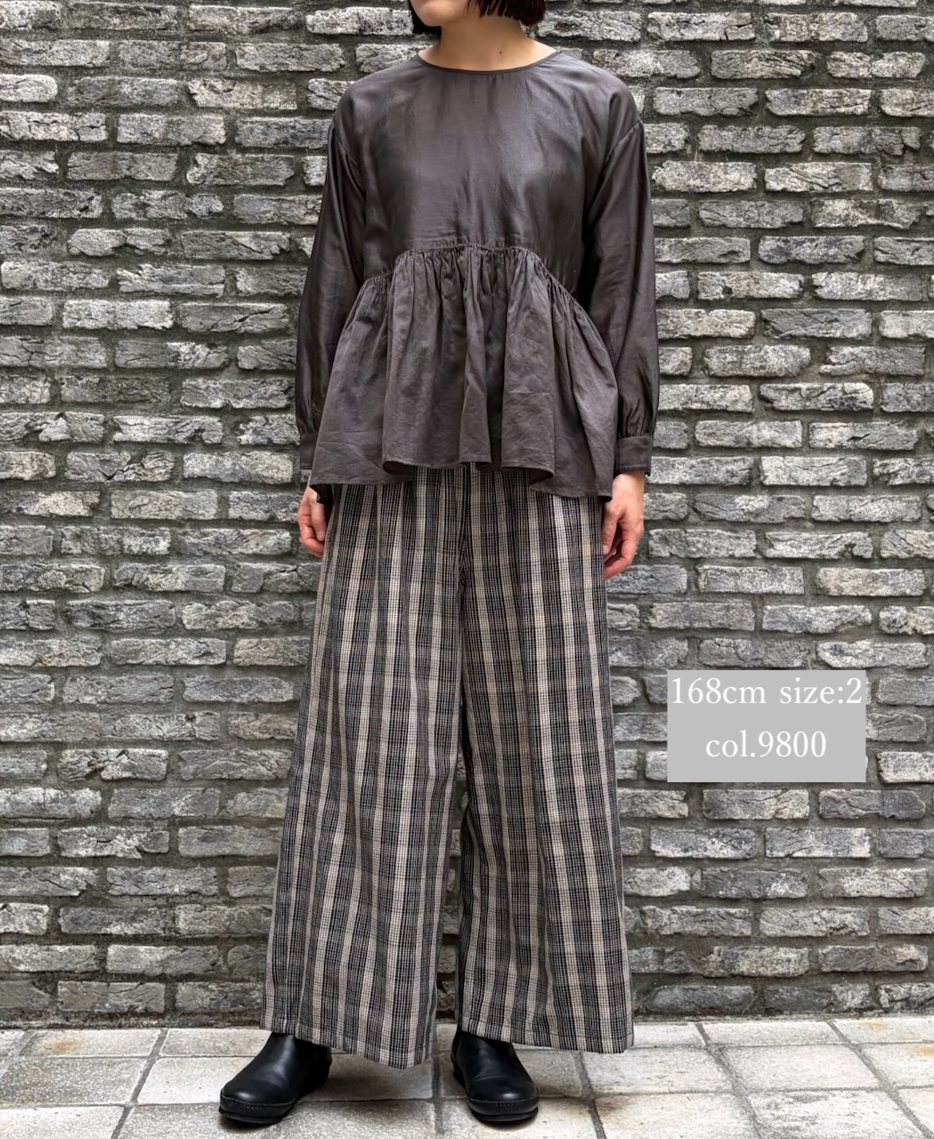 NMDS25595(パンツ) WOOL COTTON CHECK EASY PANTS