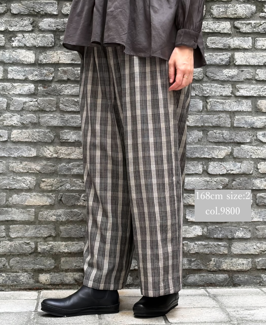 NMDS25595(パンツ) WOOL COTTON CHECK EASY PANTS