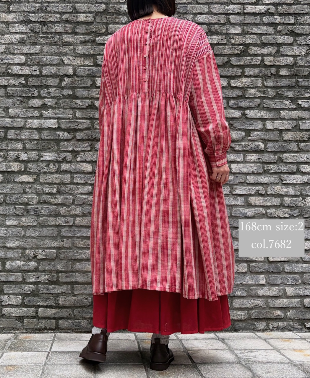 NMDS25545(スカート) PLAIN COTTON SILK RAJASTHAN TUCK GATHERED SKIRT WITH LINING