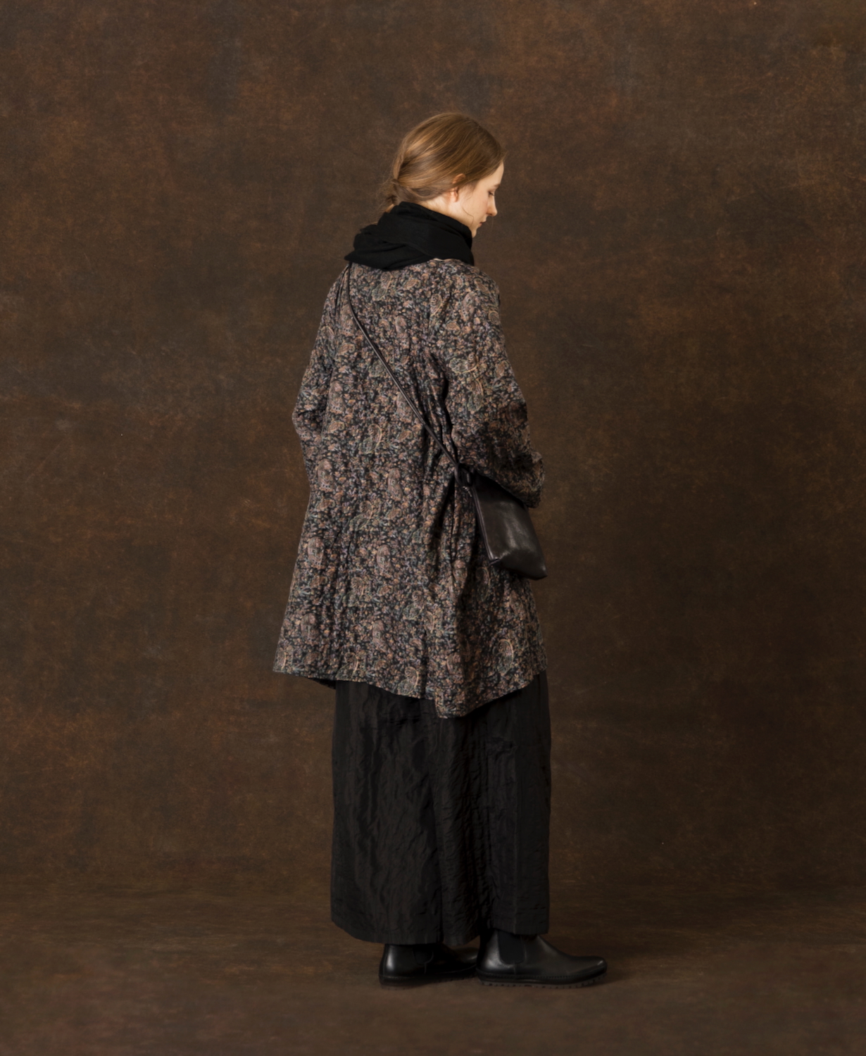 NMDS25573(チュニック) STITCHED BANGALORE SILK PAISLEY PRINT DROP SHOULDER TUNIC