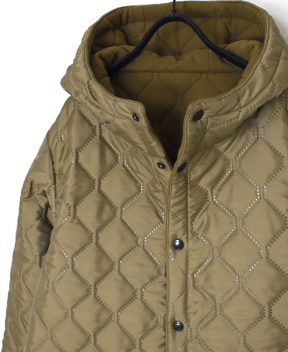 NAM2554(コート) PLAIN POLYESTER×FREECE HEAT QUILT REVERSIBLE HIGH COLLAR HOODED COAT