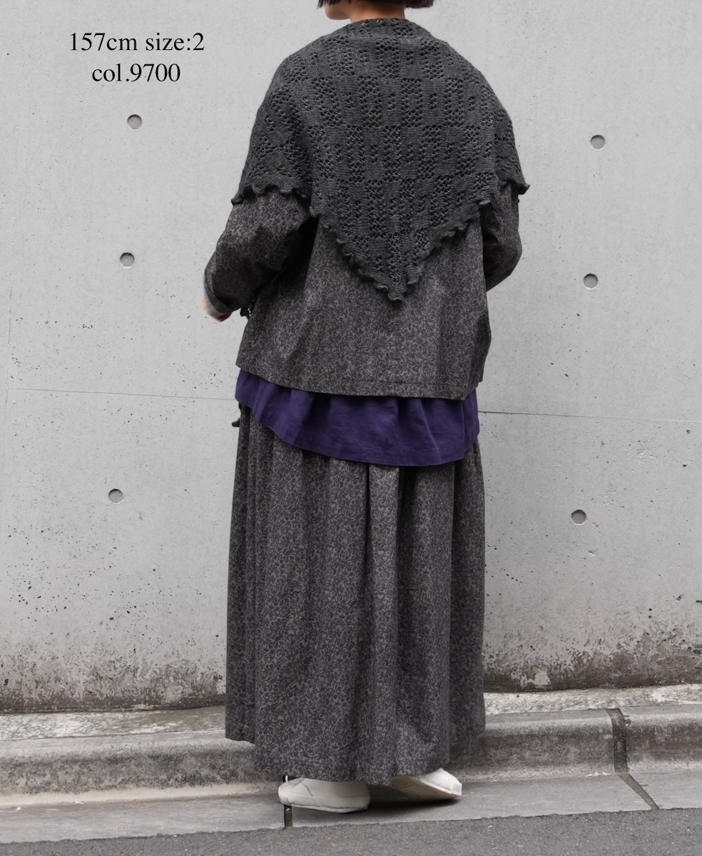 NSL25581(ジャケット) CORDUROY SMALL FLOWER PRINT NO COLLAR DOUBLE JACKET