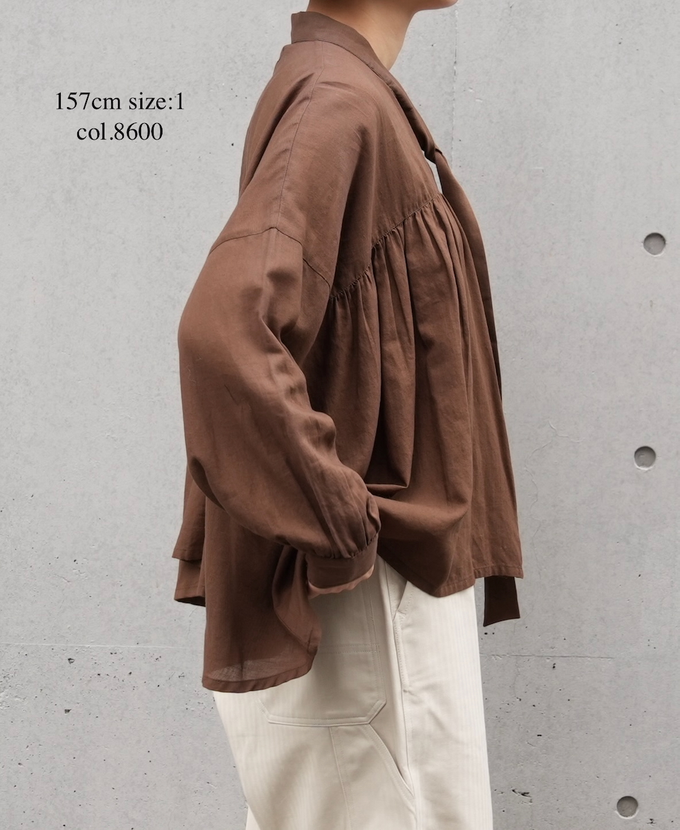NSL25602(シャツ) 60s COTTON TWILL PLAIN TAI GATHERED FRONT SHIRT