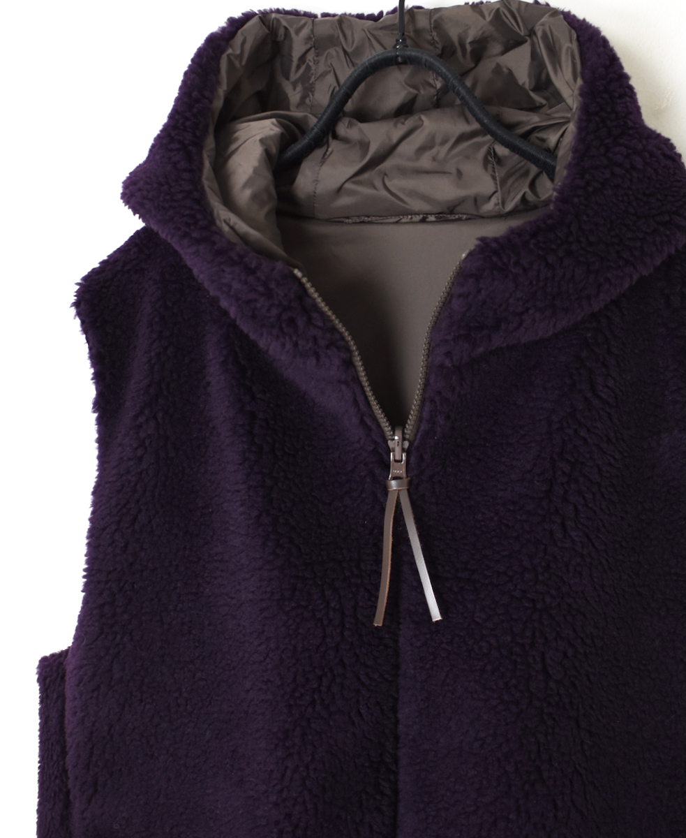 ADNAM2552(ベスト) REVERSIBLE ZIP-UP FLEECE HOODED VEST