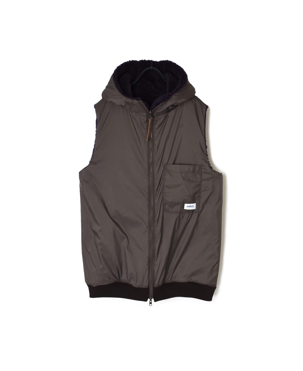 ADNAM2552(ベスト) REVERSIBLE ZIP-UP FLEECE HOODED VEST