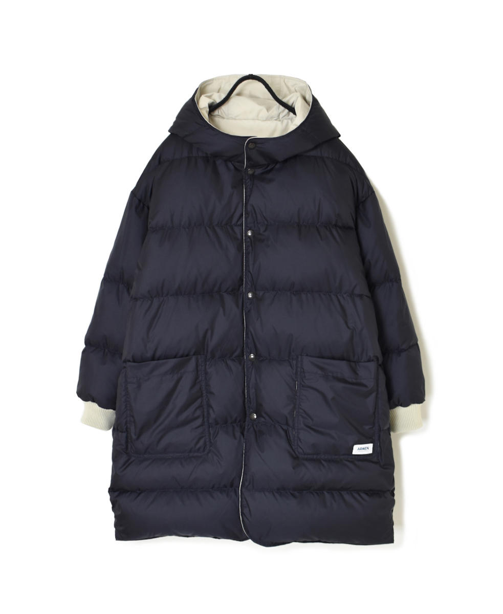 NAM2463 (コート) POLY×COTTON REVERSIBLE DOWN SNAP FRONT HOODED MIDI COAT