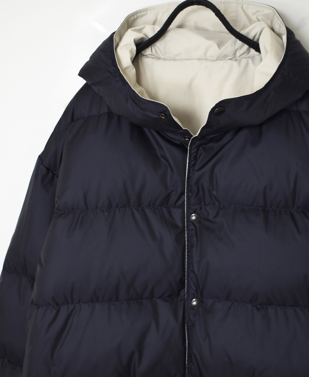 NAM2463 (コート) POLY×COTTON REVERSIBLE DOWN SNAP FRONT HOODED MIDI COAT