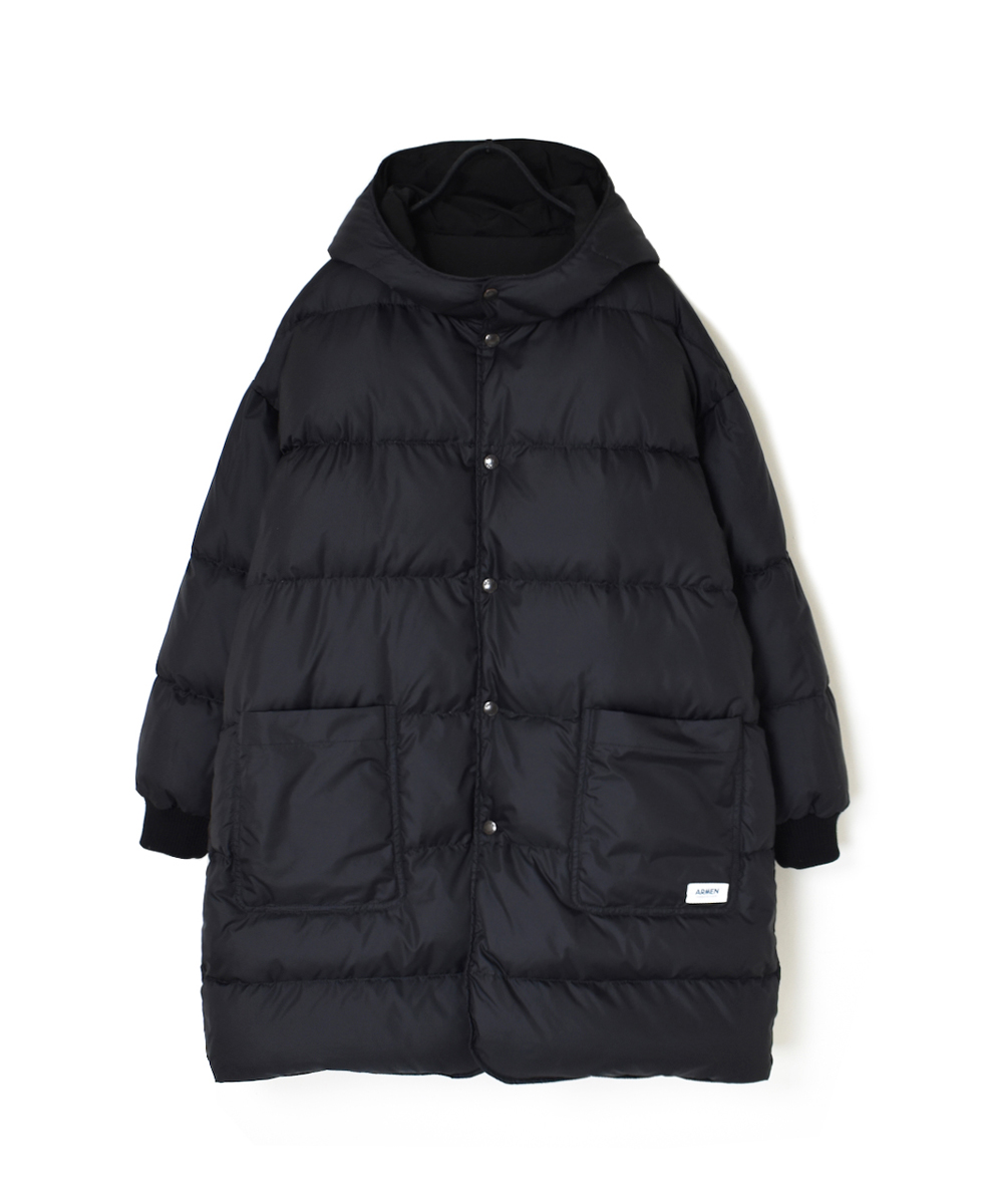 NAM2463 (コート) POLY×COTTON REVERSIBLE DOWN SNAP FRONT HOODED MIDI COAT