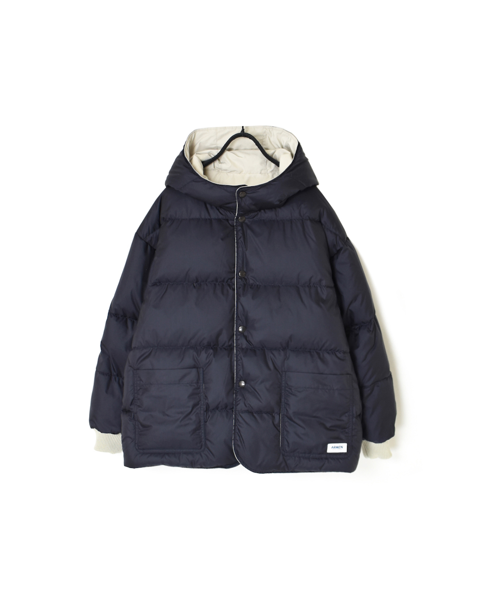 NAM2462(ジャケット) POLY×COTTON REVERSIBLE DOWN SNAP FRONT HOODED JACKET