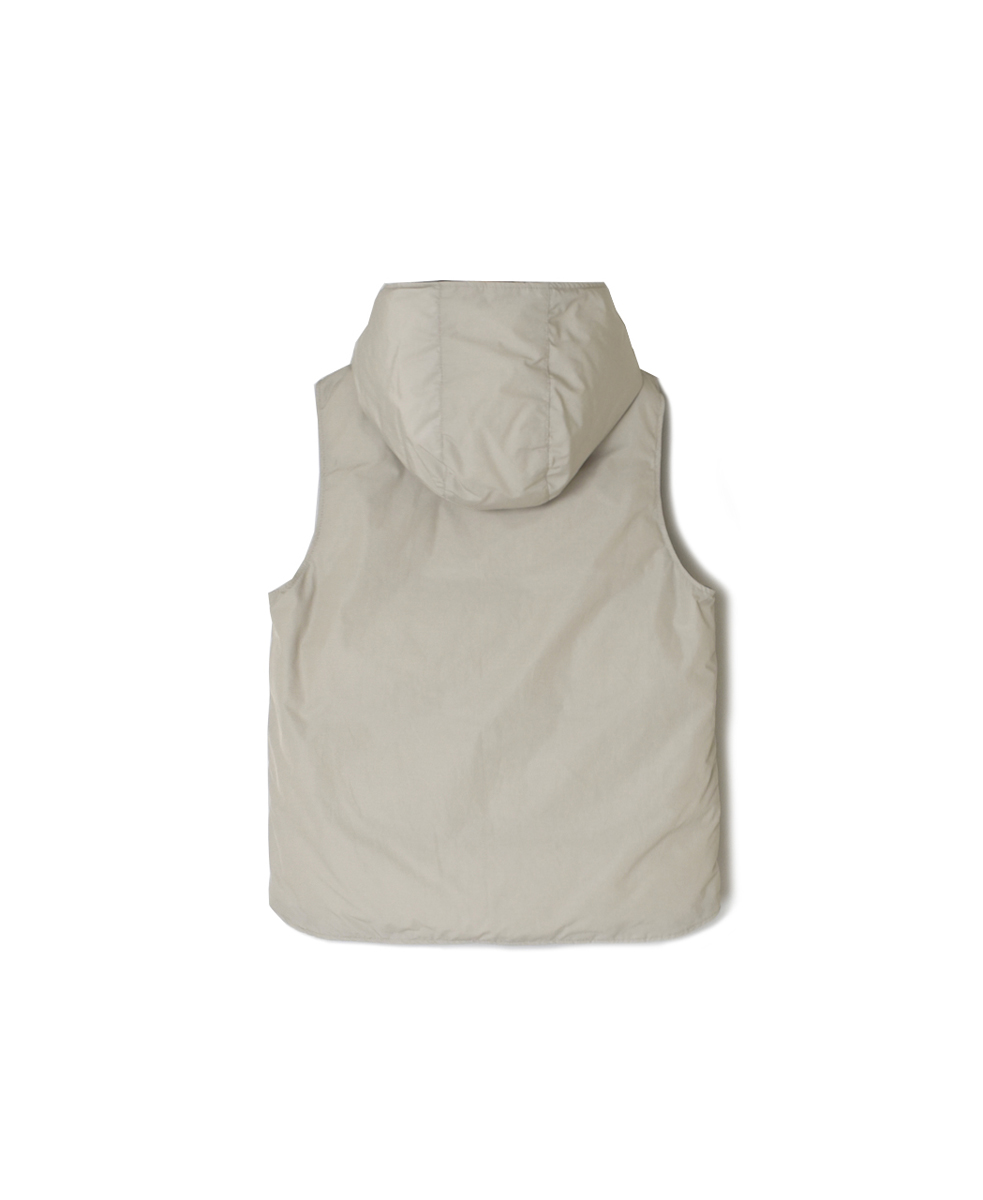 NAM2591(ベスト) POLY×COTTON REVERSIBLE DOWN SNAP FRONT HOODED VEST