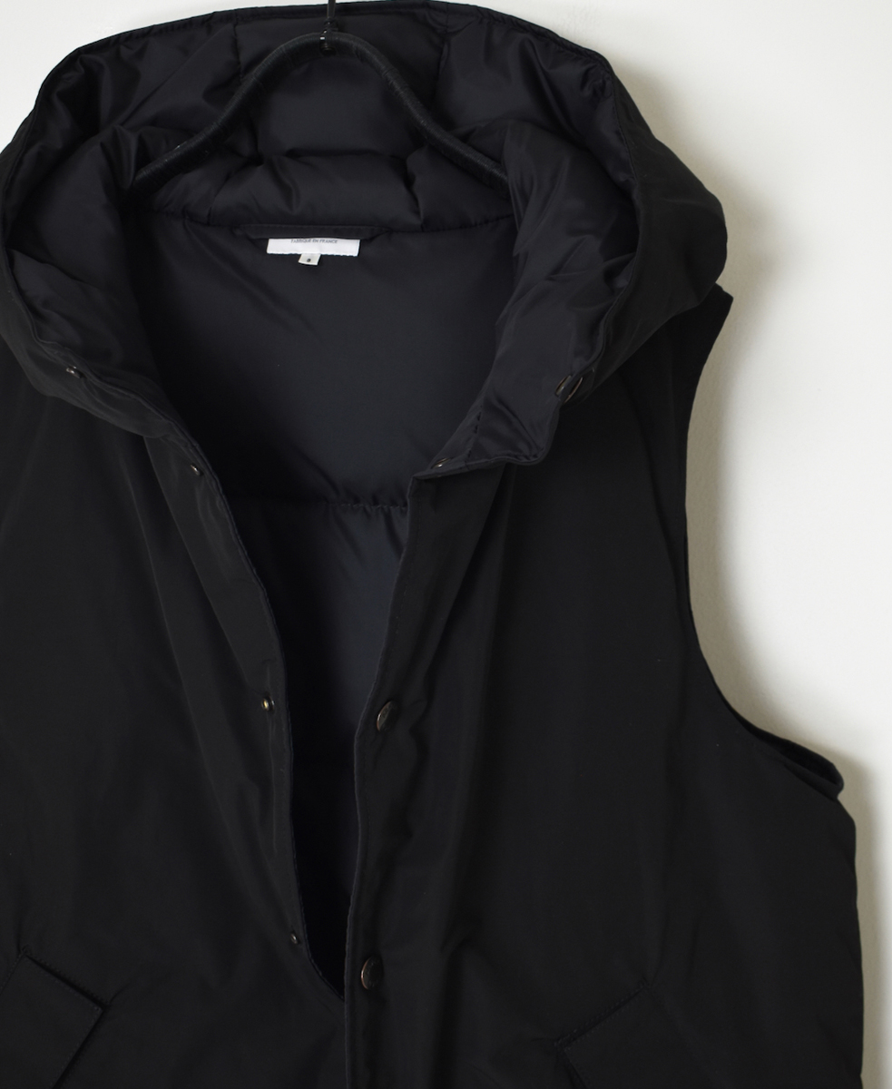 NAM2591(ベスト) POLY×COTTON REVERSIBLE DOWN SNAP FRONT HOODED VEST