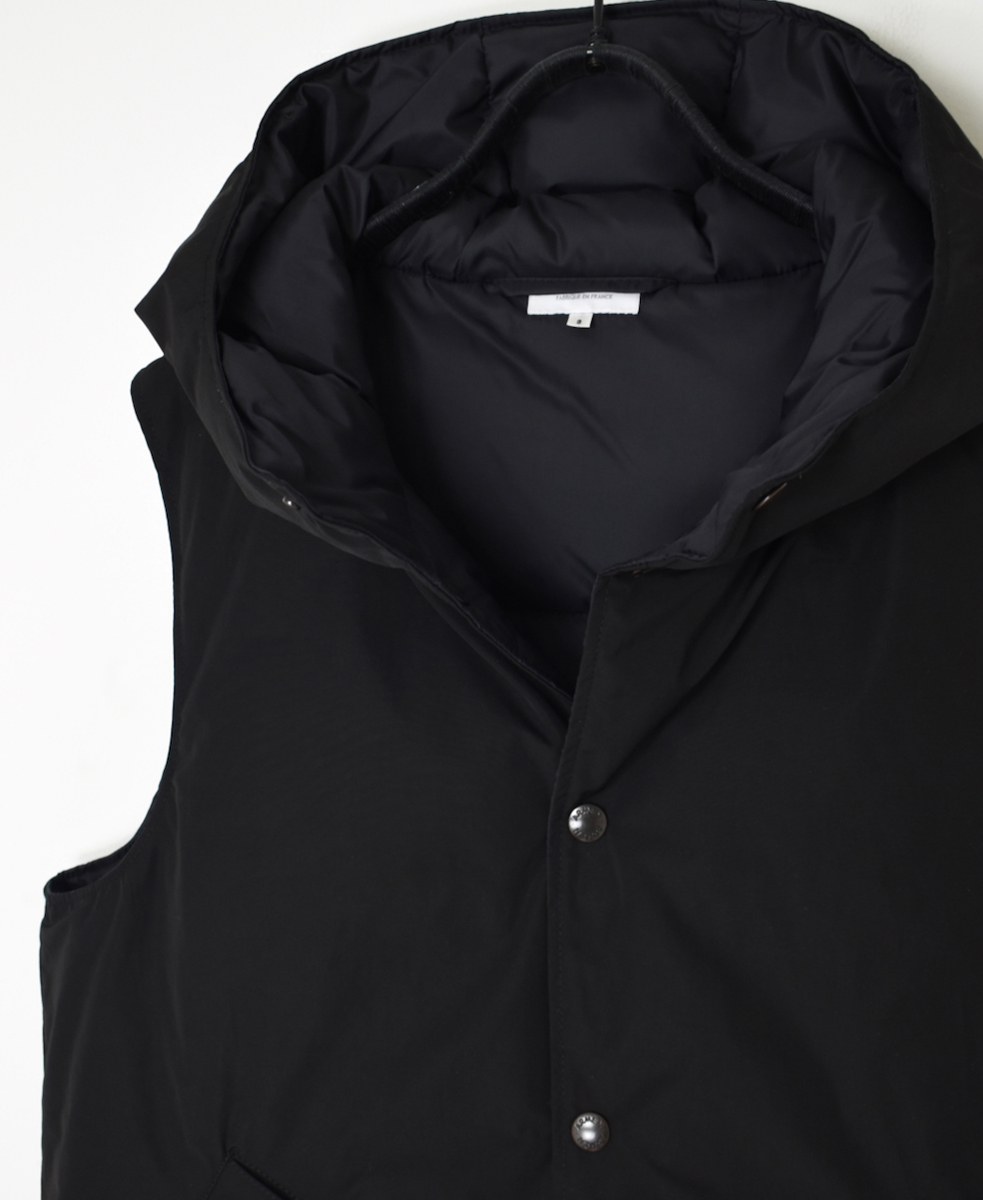 NAM2591(ベスト) POLY×COTTON REVERSIBLE DOWN SNAP FRONT HOODED VEST