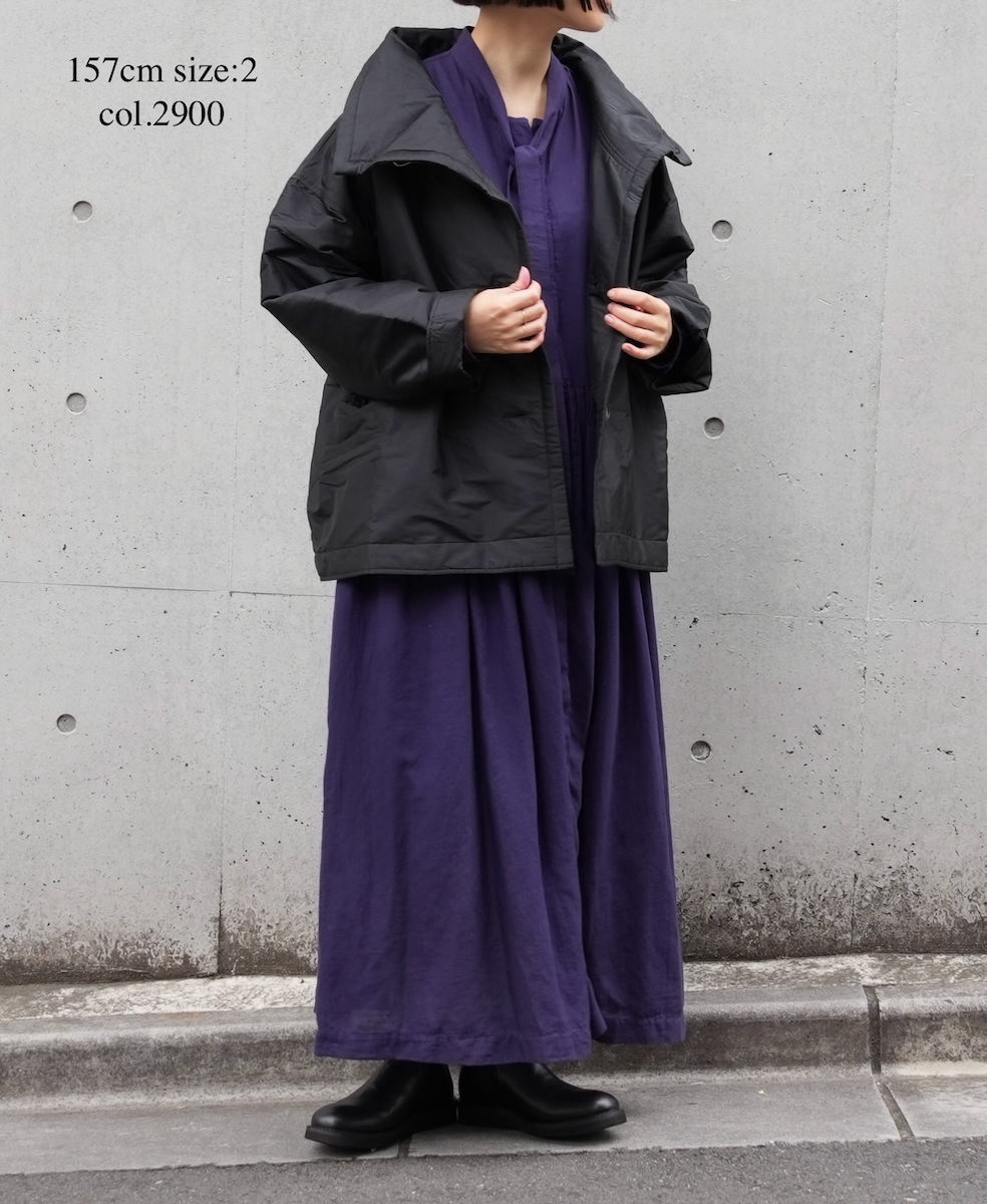 NSL25604(ワンピース) 60s COTTON TWILL PLAIN TAI GATHERED FRONT SHIRT DRESS