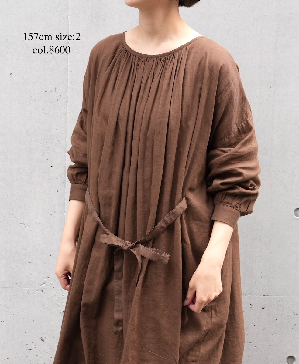 NSL25603(ワンピース) 60s COTTON TWILL PLAIN GATHERED SMOCK DRESS