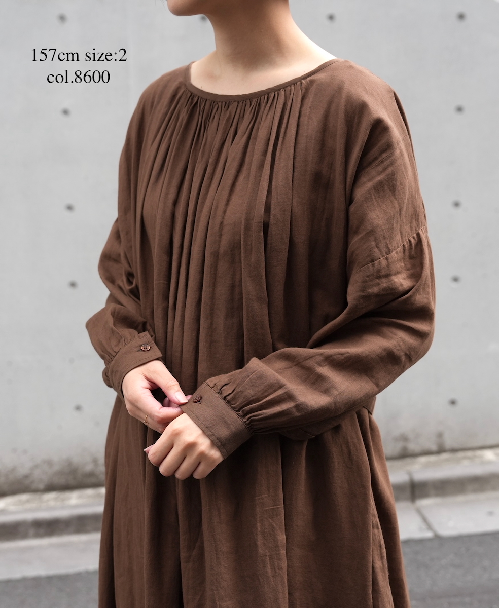 NSL25603(ワンピース) 60s COTTON TWILL PLAIN GATHERED SMOCK DRESS