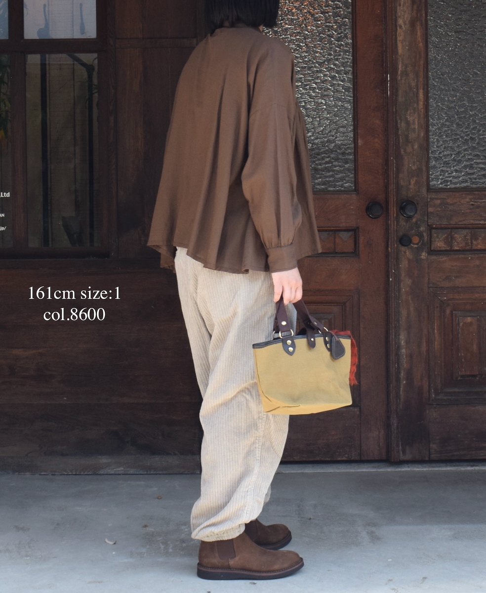 NSL25602(シャツ) 60s COTTON TWILL PLAIN TAI GATHERED FRONT SHIRT